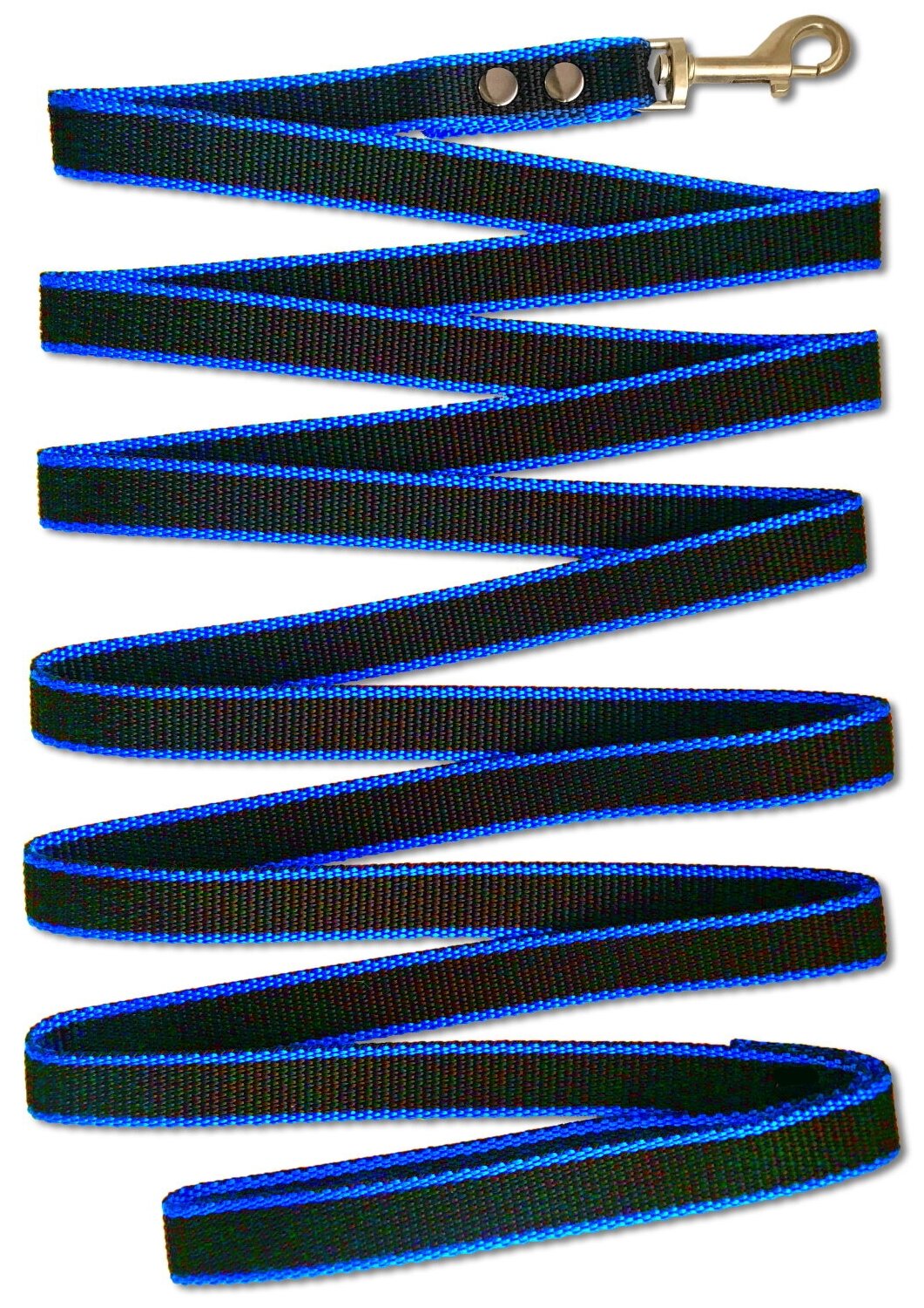 Поводок Petsare 5 м ширина 20 мм черный синий кант - фотография № 5
