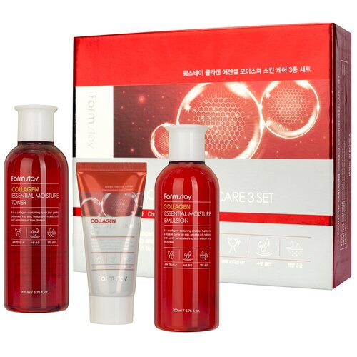 Farmstay Набор Collagen Essential Moisture Skin Care 3 set collagen essential moisture skin care 3 set набор средств по уходу за кожей с коллагеном