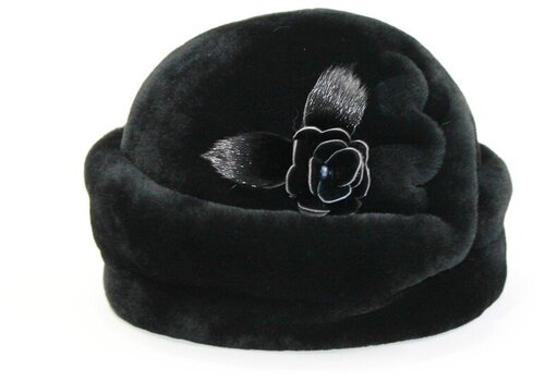 Шляпа шлем Мария зимняя, подкладка, размер 58 - 59, черный