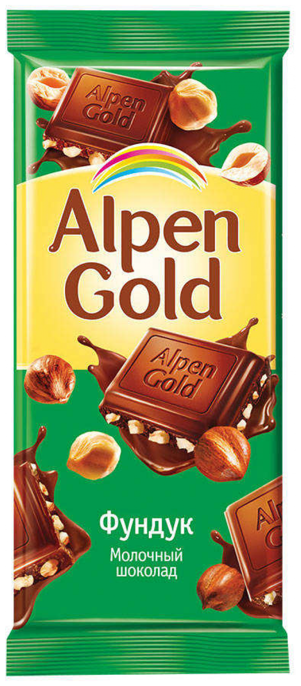 Шоколад Alpen Gold молочный с фундуком, 90 г - фотография № 3