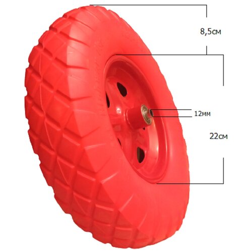 Колесо полиуретановое LWI 4.80/4.00-8 12 мм optimal 401100 0089815905 комплект подшипника ступицы колеса