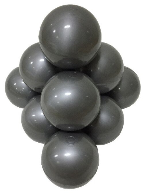 Комплект шариков для сухого бассейна 150 штук, диаметр 7 см, цвет серебристый, sbh116-150 - фотография № 2