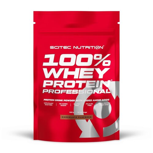 Протеин Scitec Nutrition 100% Whey Protein Professional, 500 гр., шоколад scitec nutrition 100% whey protein professional 500 гр шоколад кокос