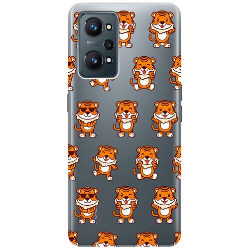 Силиконовый чехол с принтом Tigers Pattern для Realme GT Neo 2 / Рилми ГТ Нео 2 матовый чехол tigers pattern для realme gt рилми гт с 3d эффектом бирюзовый