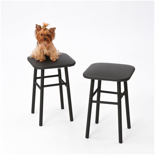 Комплект табуретов, Табурет PINO, VERAMENTE, черный/черные ножки, 2 шт.