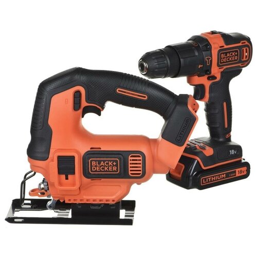 Набор аккумуляторного электроинструмента BlackDecker Дрель-шуруповерт Лобзик АКБ и ЗУ BCK22S1S-QW 980000₽