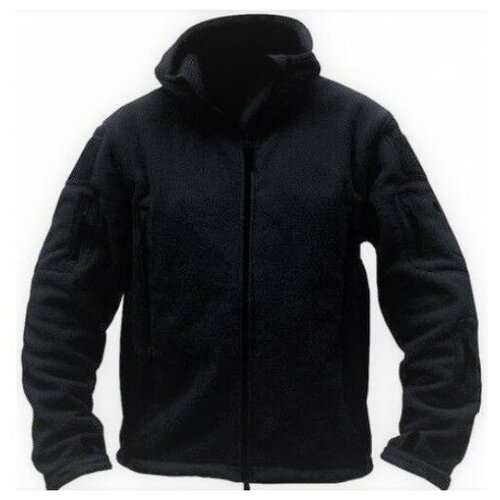 фото Куртка флисовая с капюшоном (черная) размер 52 вленторг