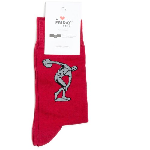фото Носки st. friday, размер 38-41, серый, красный