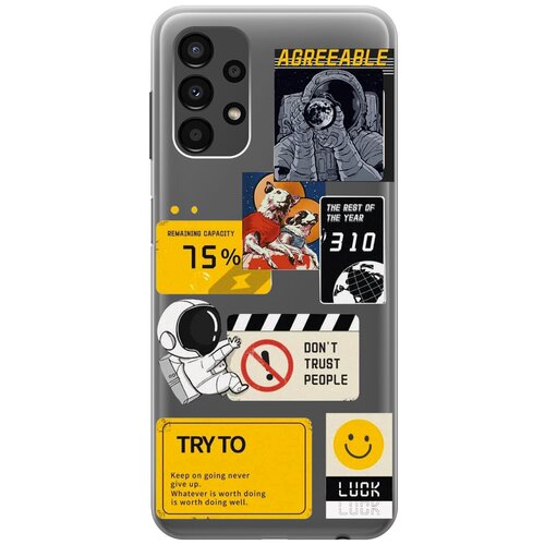 матовый чехол space stickers для samsung galaxy a13 4g самсунг а13 4г с 3d эффектом черный Силиконовый чехол с принтом Space Stickers для Samsung Galaxy A13 4G / Самсунг А13 4Г