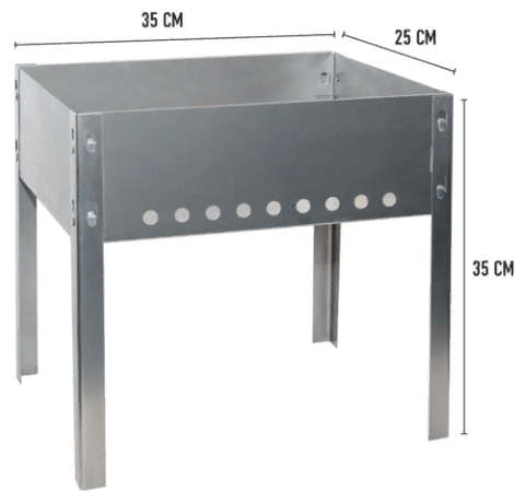 Мангал разборный Дача 35x25x35 см - фотография № 2