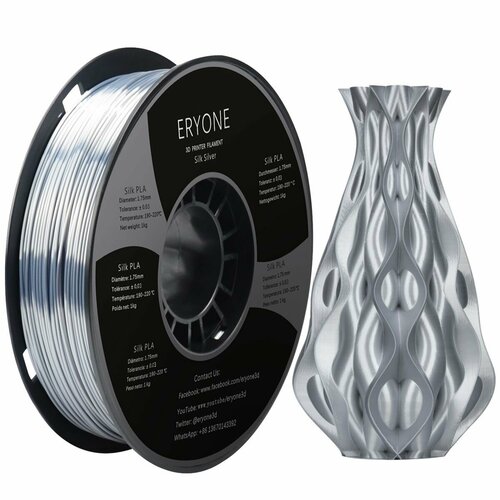 PLA Silk Silver 1,75 мм 1 кг (Eryone) Серебро