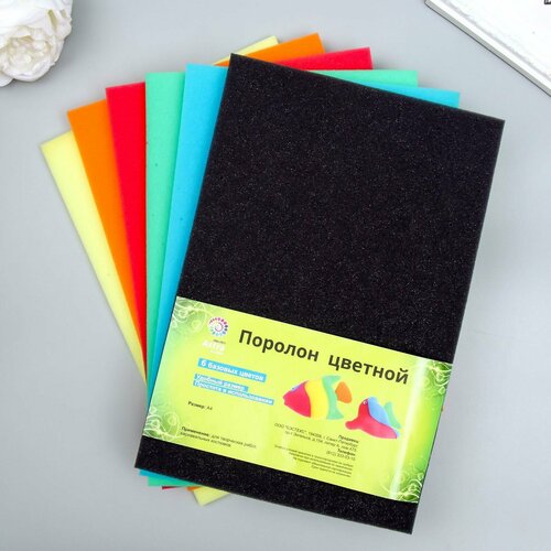 Набор цветного поролона 6 цветов 20х297 см 1 см 579₽