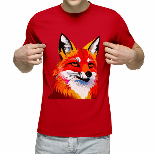 мужская футболка умный рыжий лис s белый Футболка Us Basic, размер XL, красный
