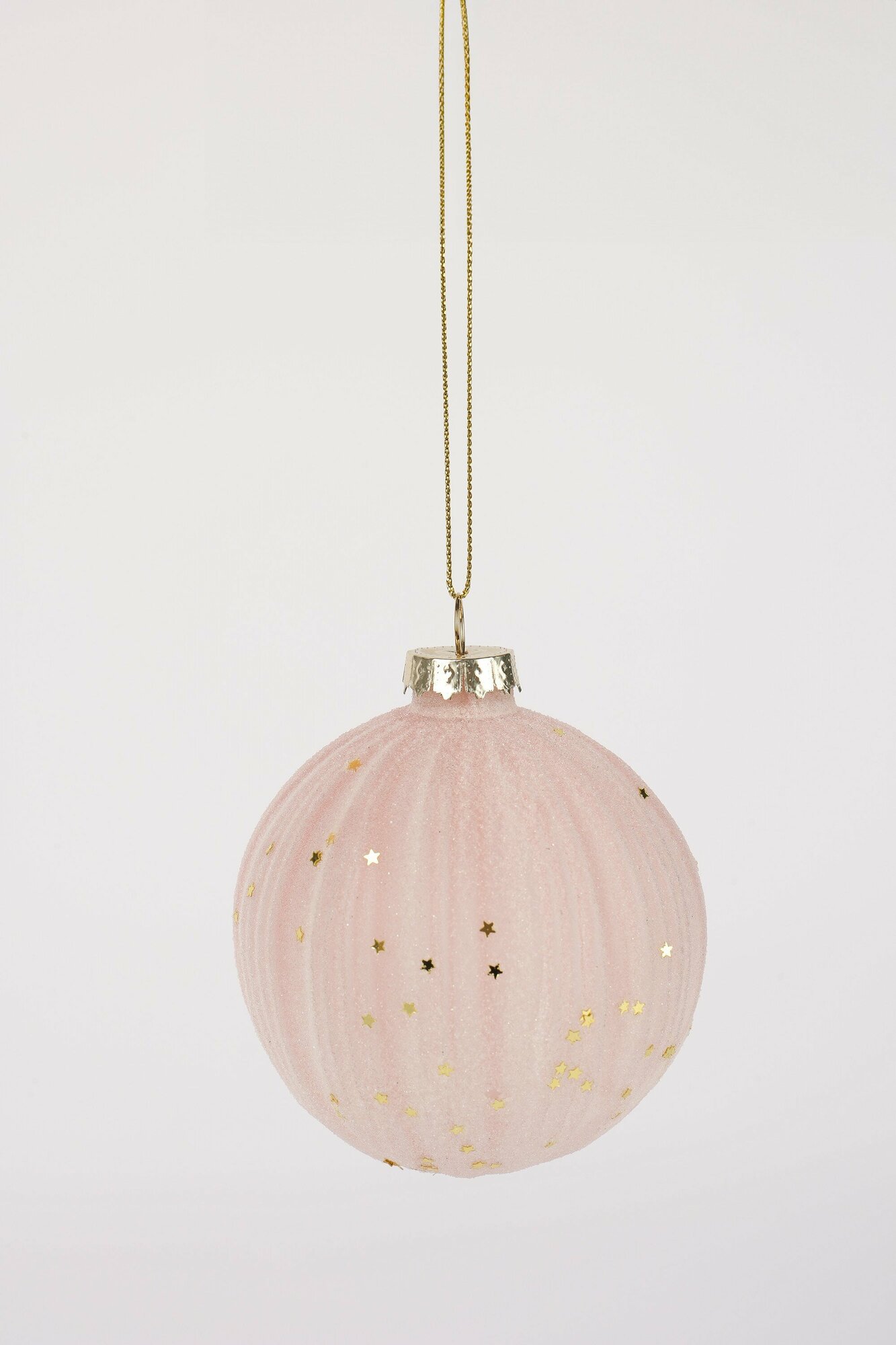 Рождественская декорация Шар стеклянный 8 см 1 шт бледно-розовый