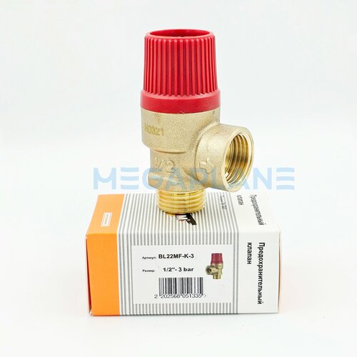 Клапан предохранительный TIM, 1/2х3 бар BL22MF-K-3 мембранный предохранительный клапан 1 2ш 3бар красный bl22mf k 3 tim