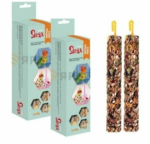 Зерновые палочки для птиц Snax Daily с тропическими фруктами 2 шт. по 110 г