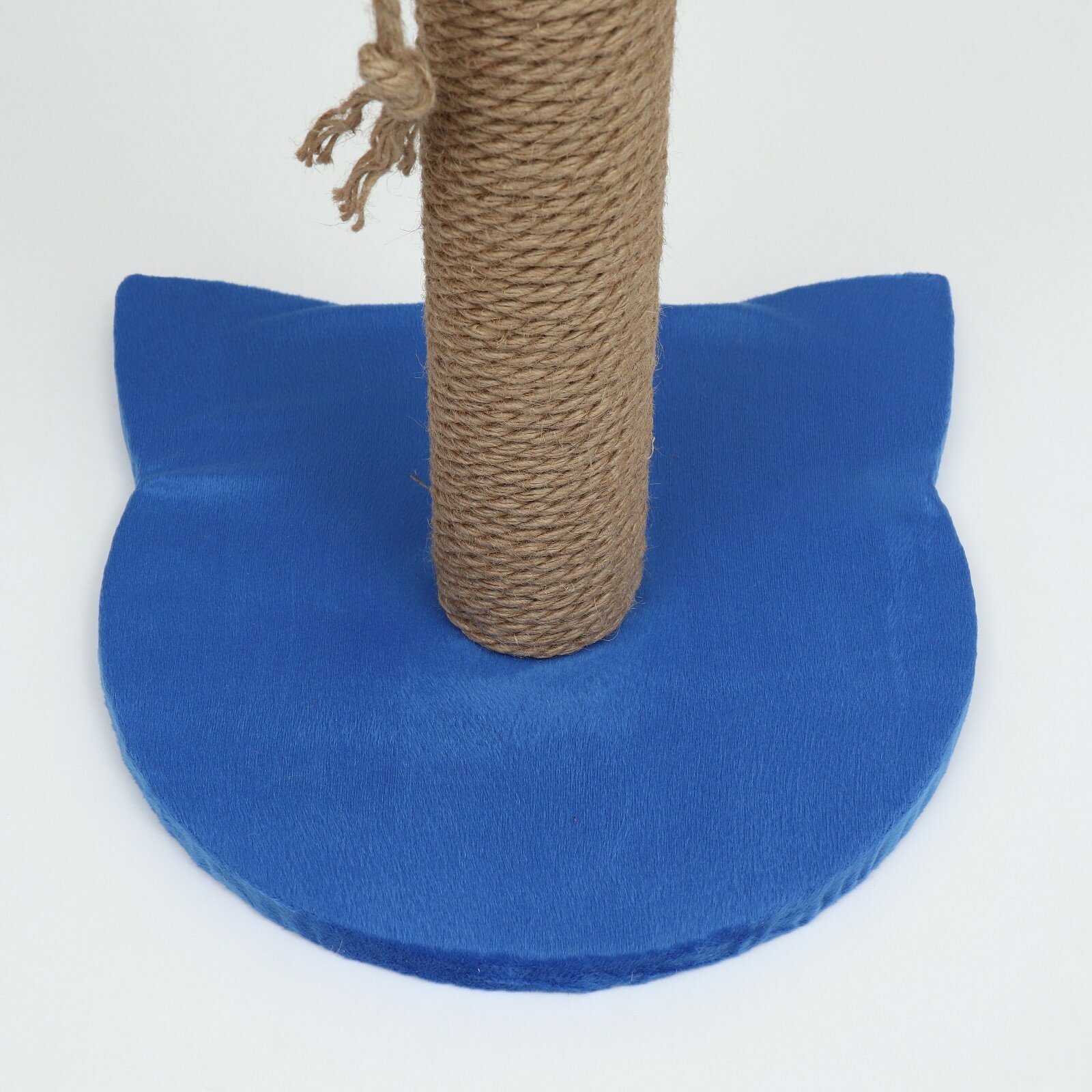 Когтеточка-столбик "Котик", 30 х 30 х 50 см , синяя - фотография № 5