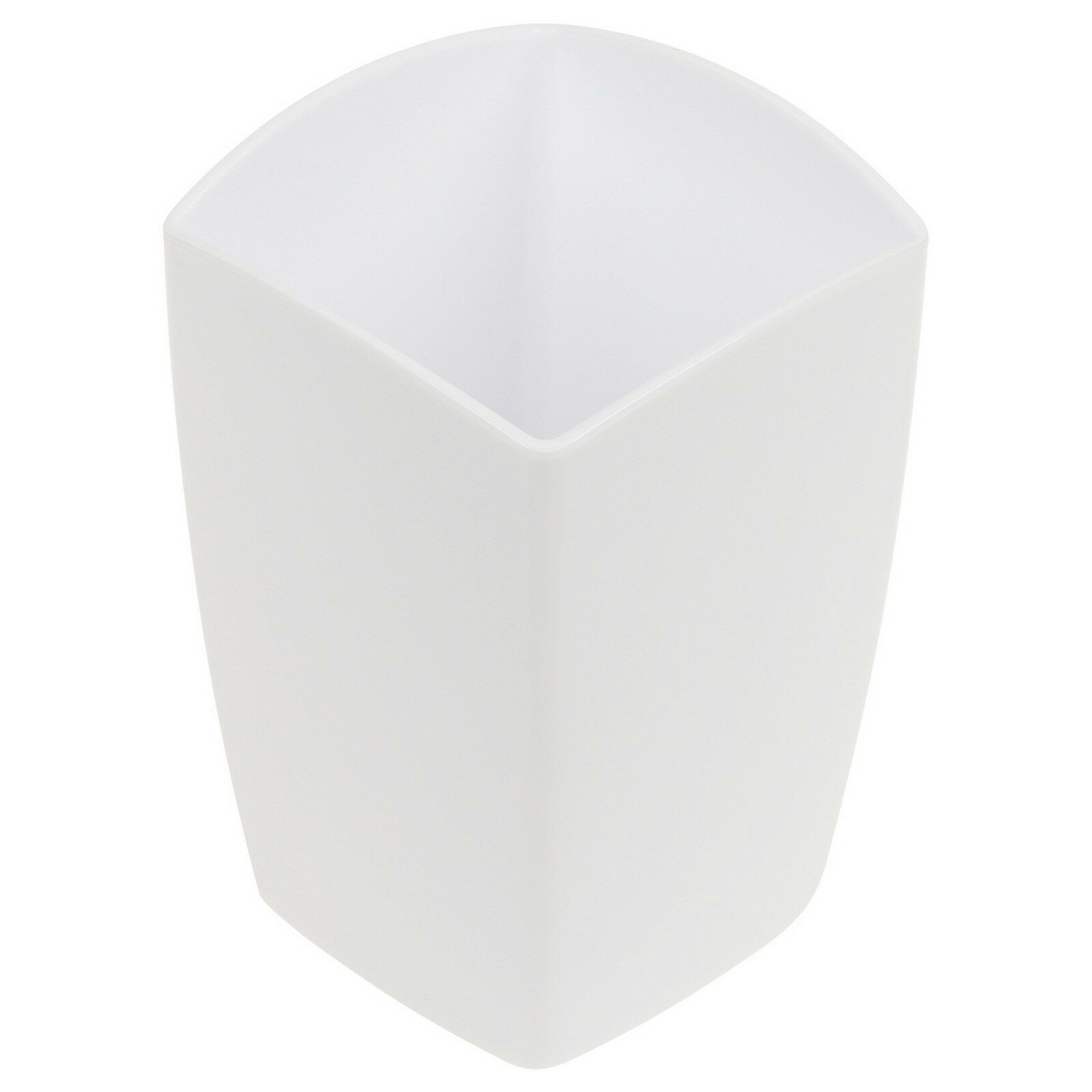 Подставка-стакан для пишущих принадлежностей "Тропик", квадратная, белая