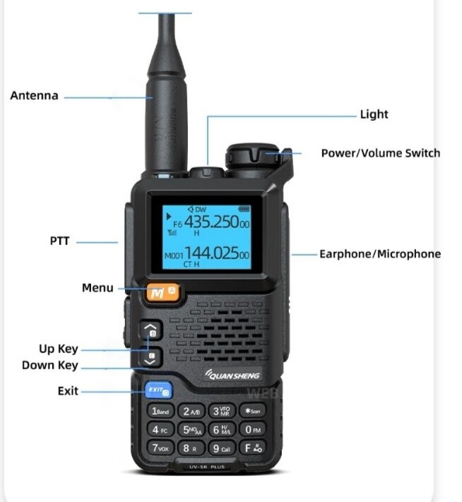 Рация Quansheng UV 5r Plus ver Радиоволна ( 18Mhz-27Mhz только прием)(300-330Mhz прием и передача)