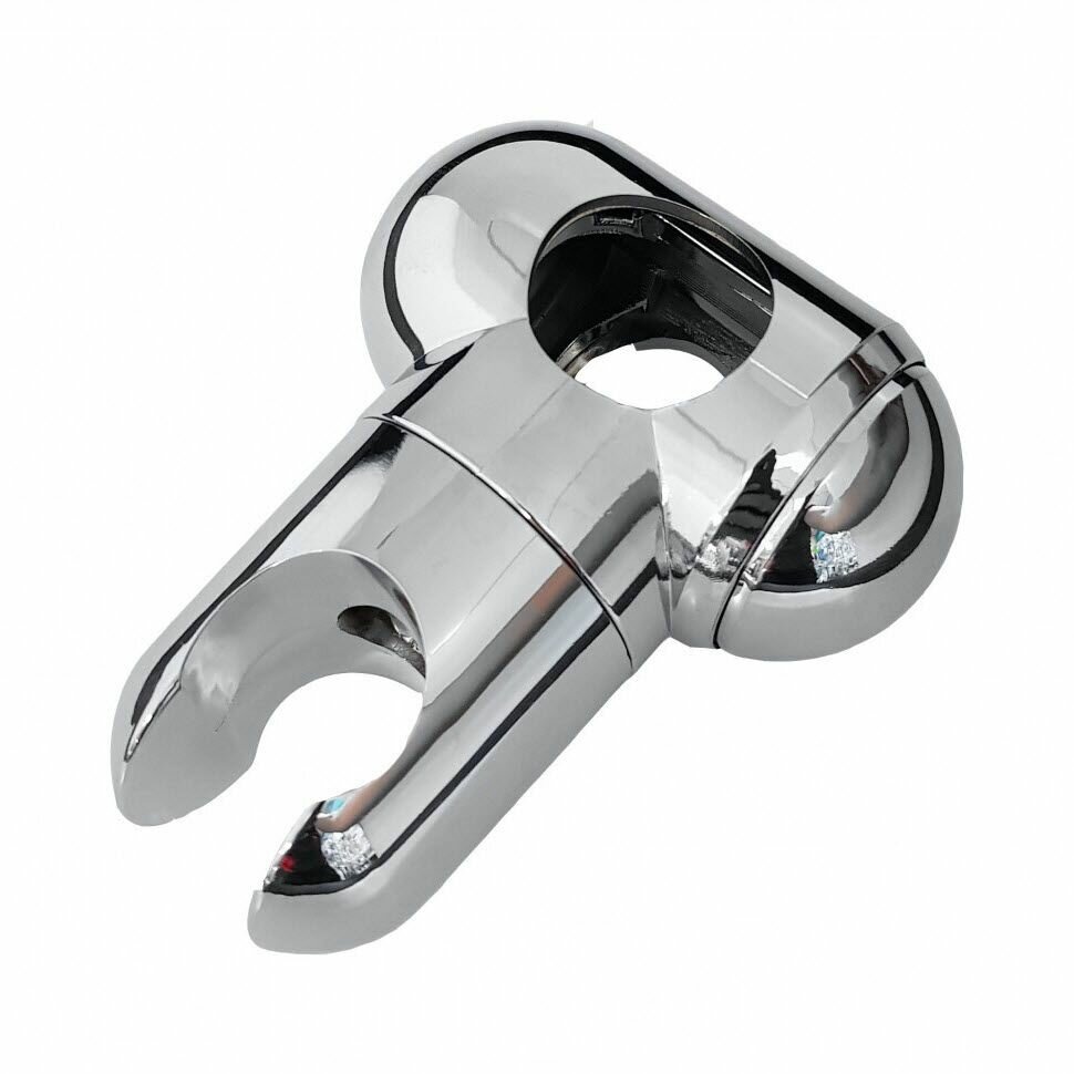 фото Рейлинг-держатель лейки душа на штангу диаметром 25 мм, поворотное крепление ручной душевой лейки рейлинга ванной, пластик хром глянцевый