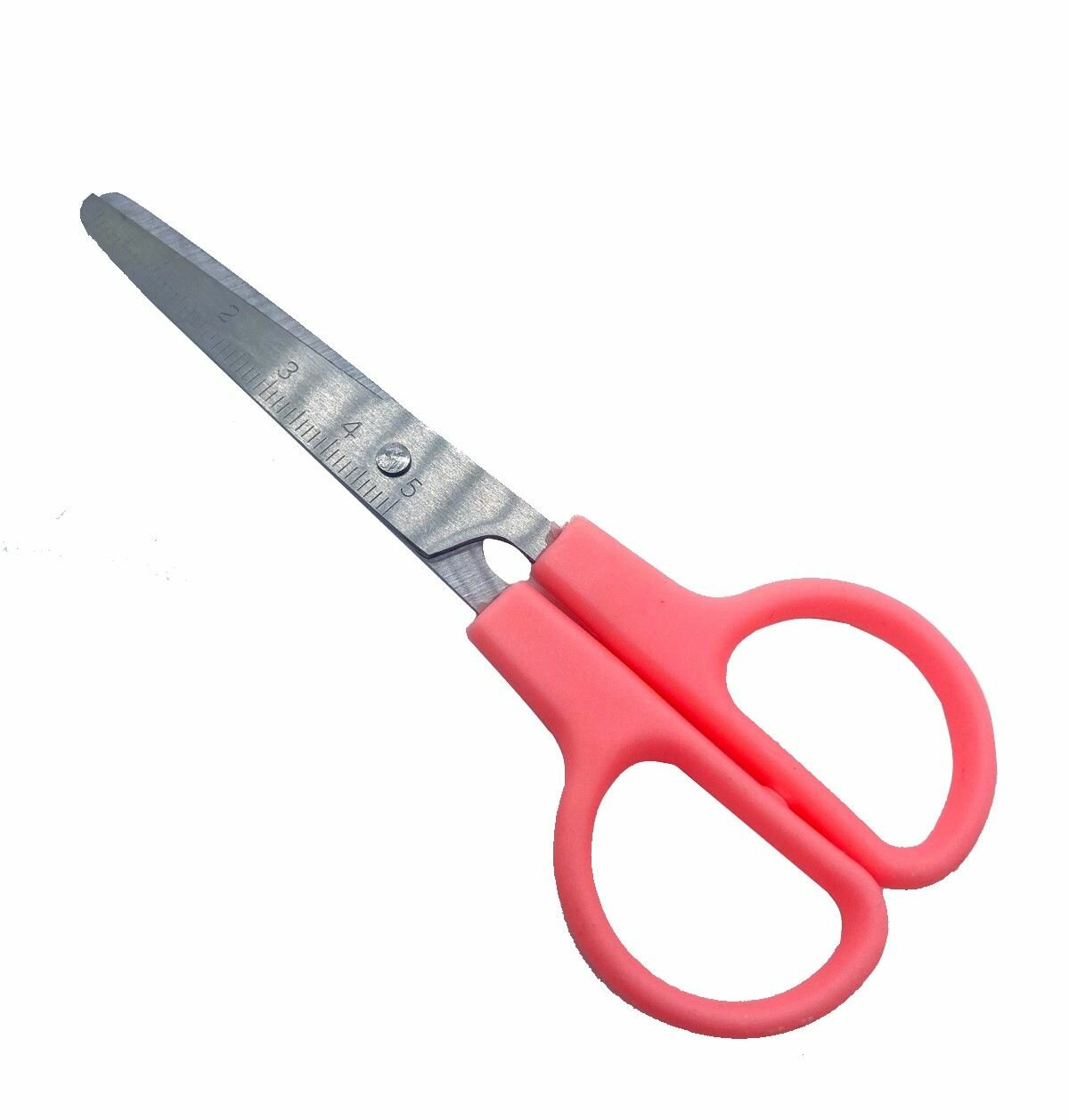 фото Ножницы для школы / Ножницы детские 12 см. с линейкой, цвет розовый