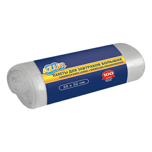 Пакеты для завтраков большие 25х32см 100шт. эконом азур 917170 (Артикул: 4100006131)