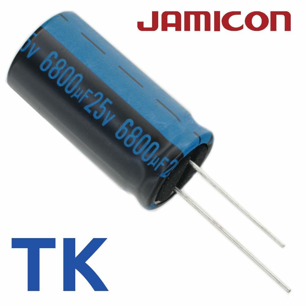 6800мкФ 25В / TK / 18x35,5 / 105 С / конденсатор электролитический (2шт)