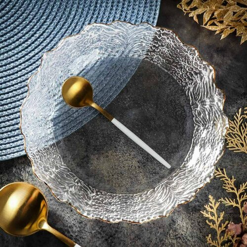 Тарелка стекло 195 см отвод золотом Алмаз Y6-10094 792₽