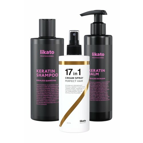 LIKATO PROFESSIONAL Подарочный набор для волос Keratin Hair Gloss 3 элемента 1805₽