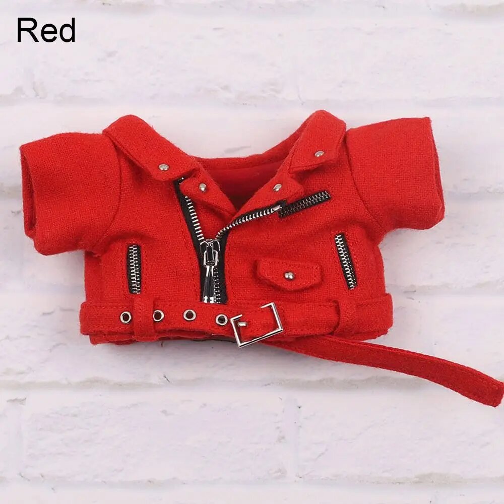 Куртка для кукол 20 см искусственная кожа черный/хаки/белый/красный/желтый