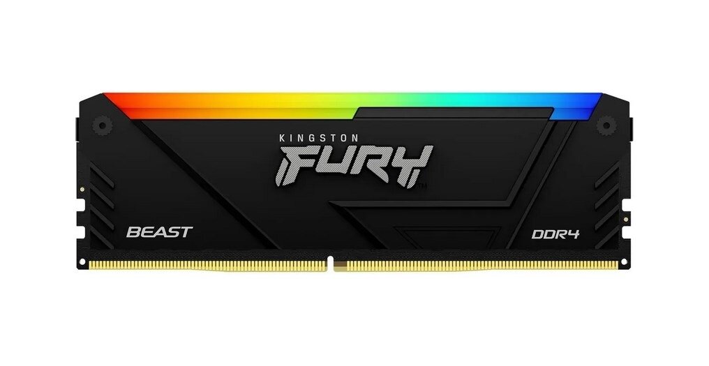 Оперативная память Kingston 8GB DDR4 3600MHz DIMM FURY Beast Black RGB XMP KF436C17BB2A/8 CL17, 1.35V 288-pin Non-ECC