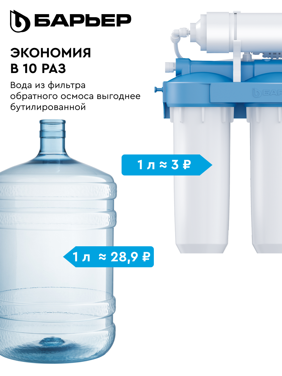 БАРЬЕР профи осмо Постфильтр, картридж для обратноосмотического фильтра под мойку, финишная очистка — фото 1