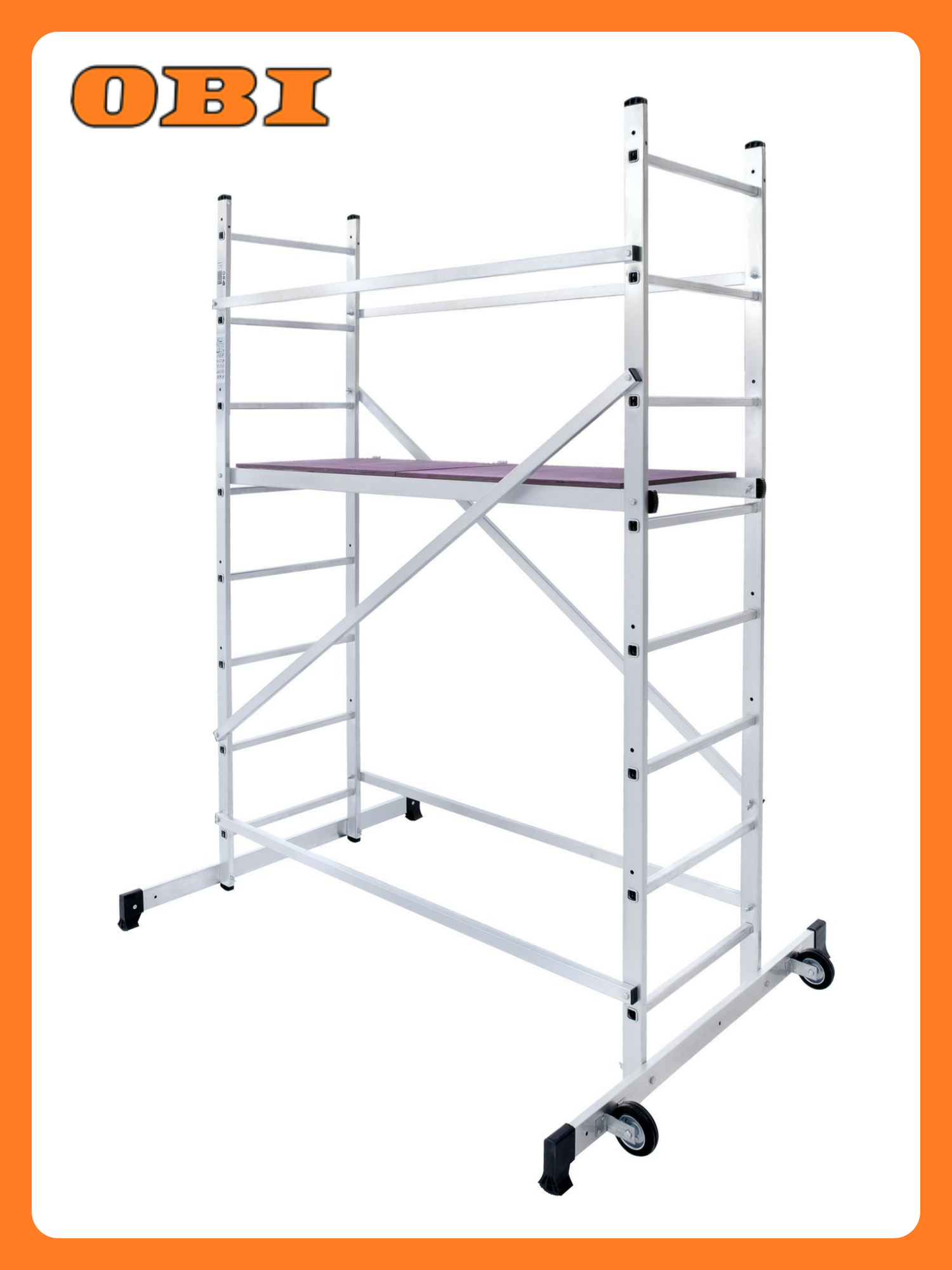 Вышка-тура алюминиевая Новая Высота NV 1410 2 секции 8 ступеней 170 см