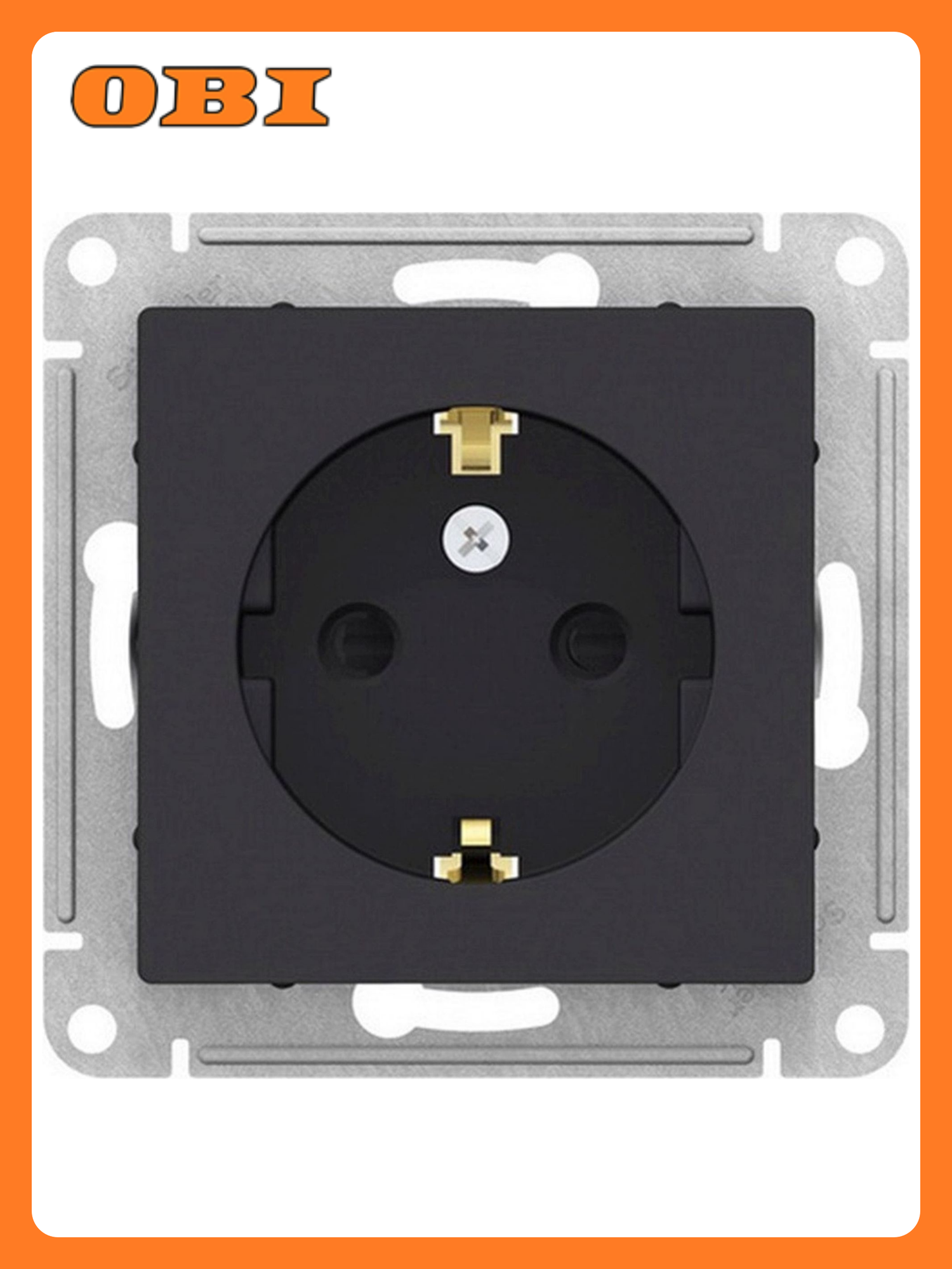 Розетка Schneider Electric AtlasDesign ATN001045 черная геометричный дизайн