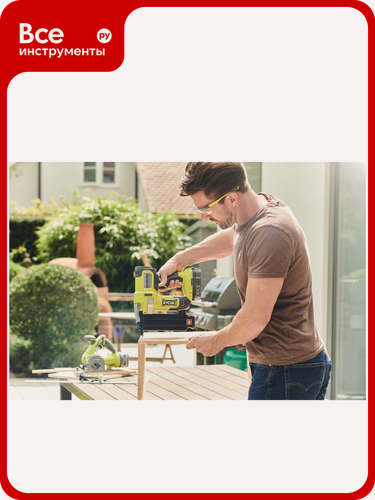 Изображение товара Гвоздезабиватель Ryobi R18GN18-0 ONE+ аккумуляторный с щеточным двигателем, бытовое назначение, система регулировки