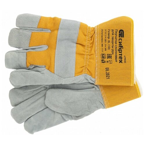 Комбинированные усиленные спилковые перчатки СИБРТЕХ утолщенные, размер XL 679032 комбинированные усиленные спилковые перчатки сибртех утолщенные размер xl 679032