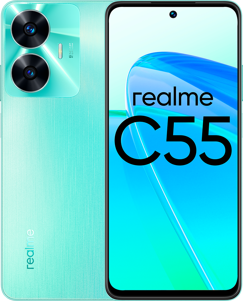 Смартфон REALME RMX3710 (C55) 6 + 128 ГБ цвет: зеленый