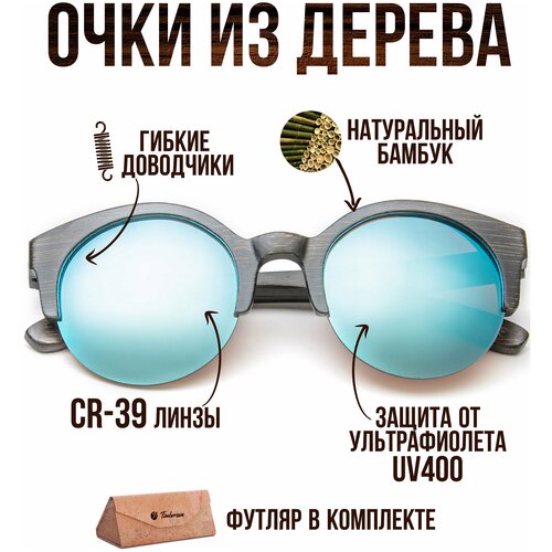 фото Солнцезащитные очки timbersun, панто, для женщин, голубой