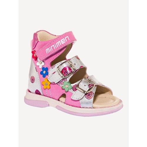 фото Сандалии minimen, ж цвет серебро-розовый, размер 25