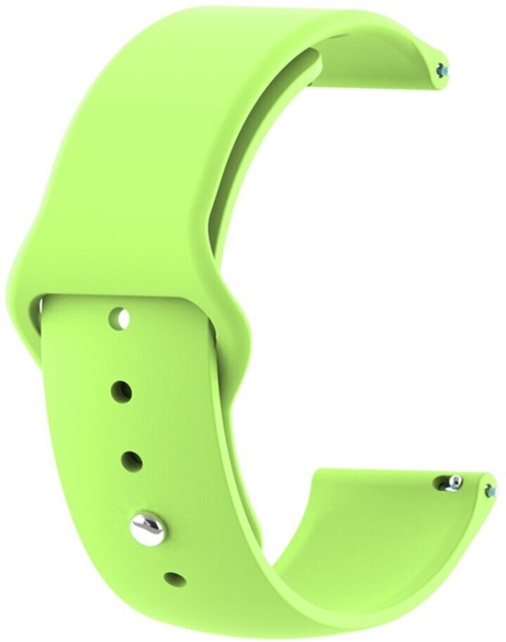 Ремешок для смарт-часов, фитнес-браслета универсальный 20 мм силиконовый браслет Xiaomi Samsung Huawei Honor, салатовый светло зеленый