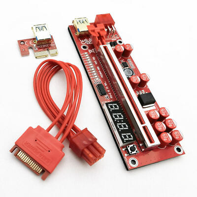 Райзер «B&P» PCE164P-N10 V014-PRO Red PCI-Ex1 M --> PCI-Ex16 F (питание Molex, 2х6pin)