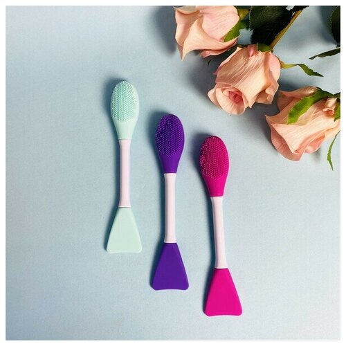 Щетка для лица T-zone косметическая Beauty lifting микс 3 цвета фиолет фуксия мятный 16525 см в пакете 31800₽