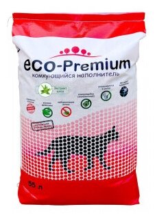 ECO Premium Наполнитель ECO Premium Алоэ комкующийся древесный 20.2кг/55л