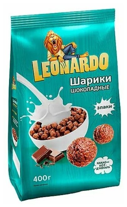 Leonardo готовый завтрак Шоколадные шарики 400г