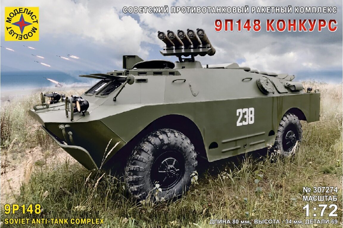 Моделист 307274 Модель сборная Советская боевая машина противотанкового комплекса 9П148 Конкурс 307274 1/72