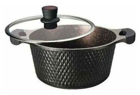 фото Кастрюля казан с крышкой Edenberg EB-16201 2,4 л алюминий с мраморным покрытием,20 см