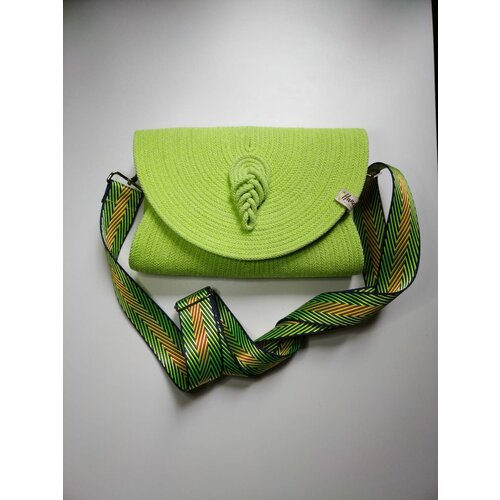 Сумка клатч , фактура плетеная, зеленый сумка клатч салатовый вязанный ручная работа