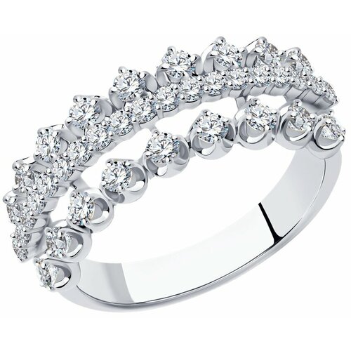 Кольцо Diamant online, белое золото, 585 проба, бриллиант, размер 19 кольцо обручальное diamant online белое золото 585 проба бриллиант размер 19