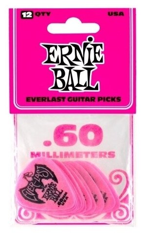 Набор медиаторов 0.60 mm ERNIE BALL 9179 Everlast 12 шт./уп.