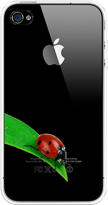 Силиконовый чехол на Apple iPhone 4/4S / Айфон 4/4S На счастье, прозрачный
